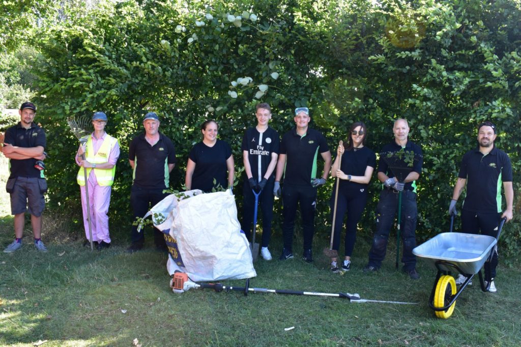 GCH staff caring for the allotment at Robinswood School