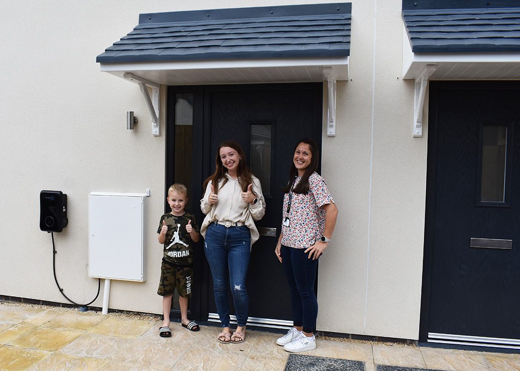 GCH tenants at outside their new homes in Matson, Gloucester