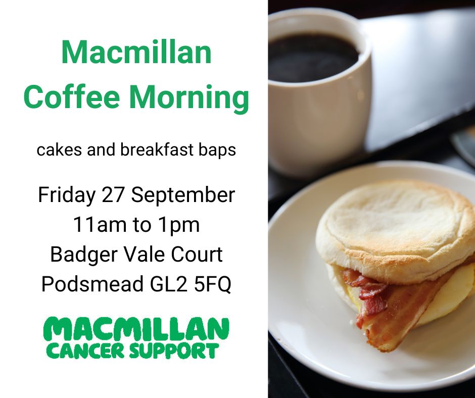 Macmillan Coffee Morning at Badger Vale Court